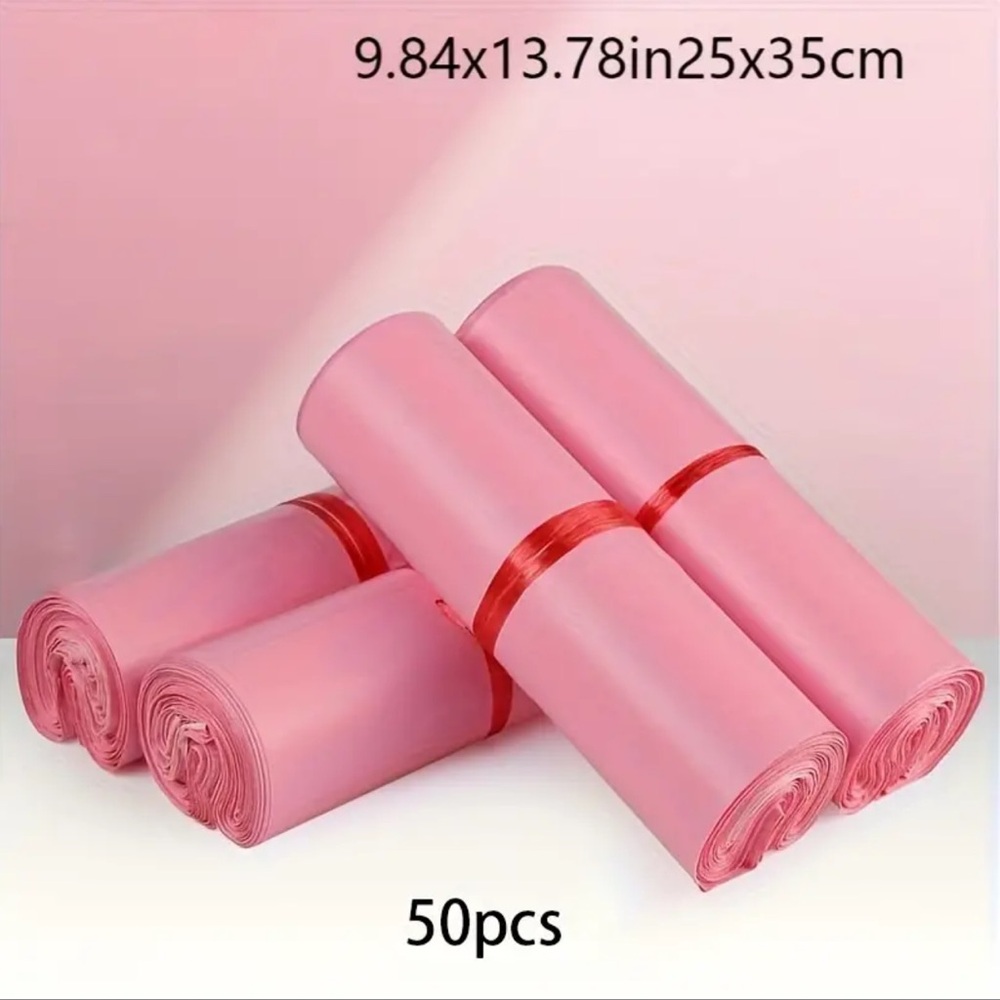 50pcs Pink Self-Seal Poly Mailers 9.84x13.78 waterproof ~tear-proof